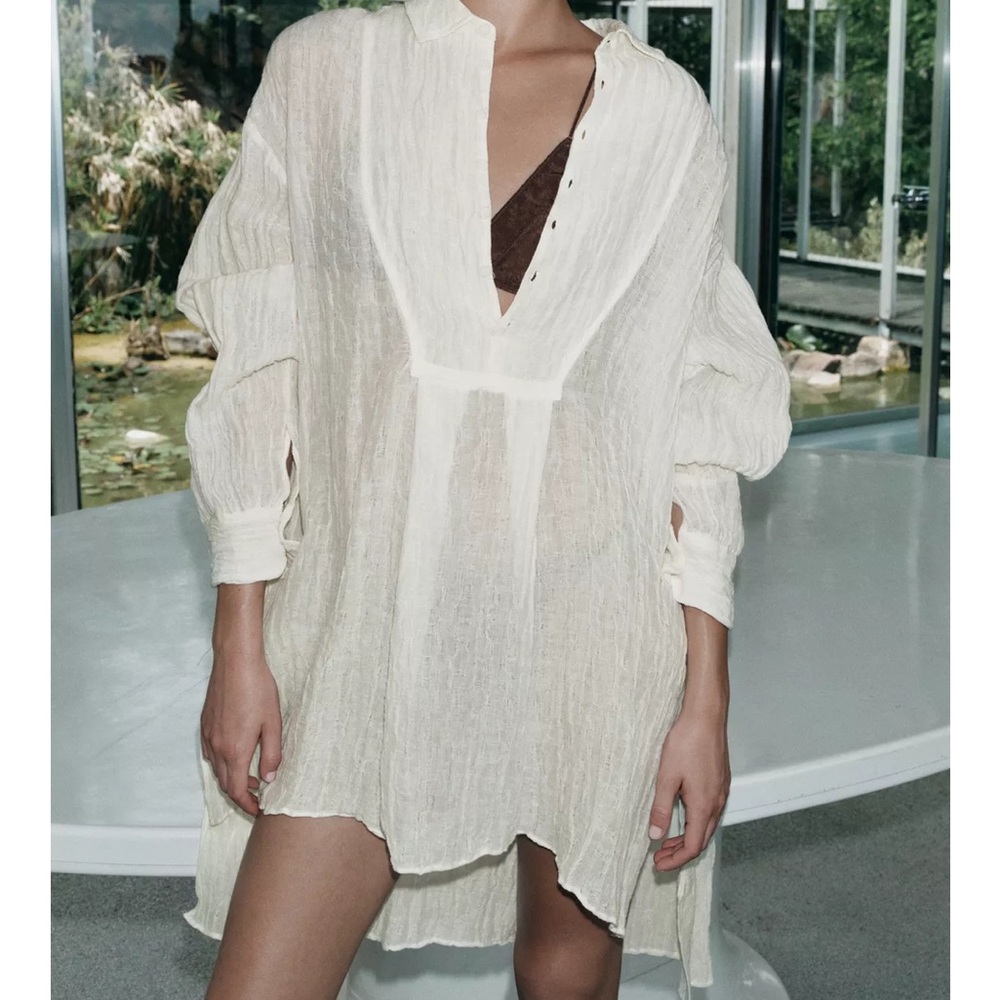 Limite Edition wrinkle Effect Linen Shirt